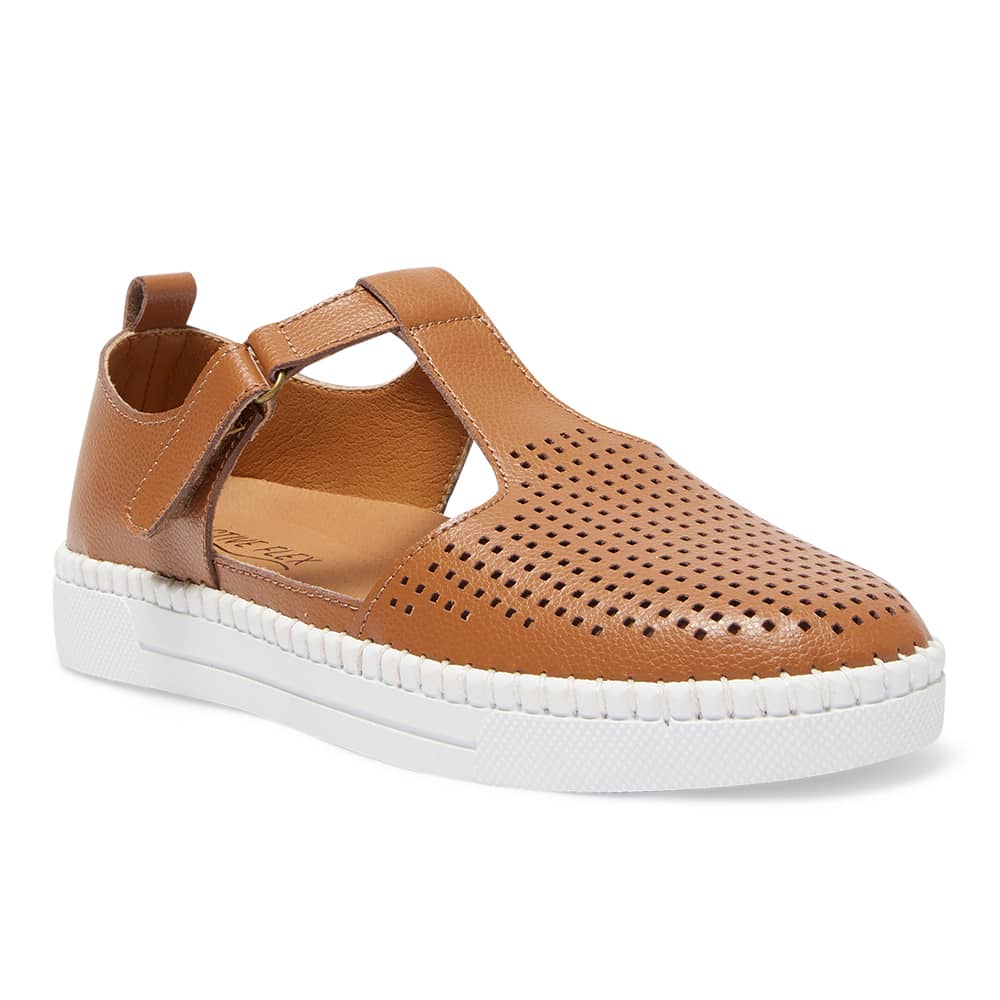Ricky Ballet Flat in Tan Leather