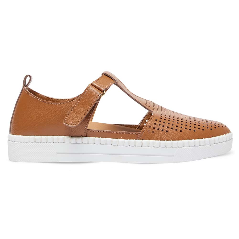 Ricky Ballet Flat in Tan Leather