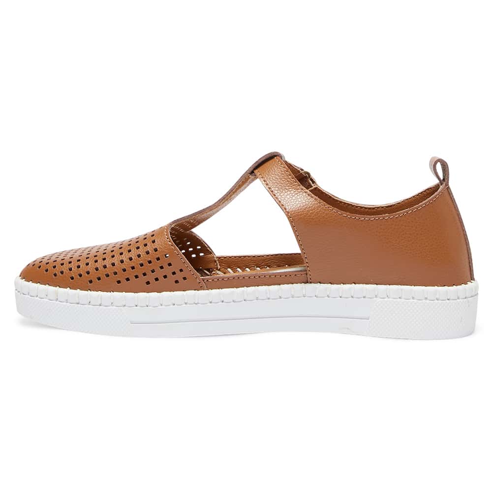 Ricky Ballet Flat in Tan Leather