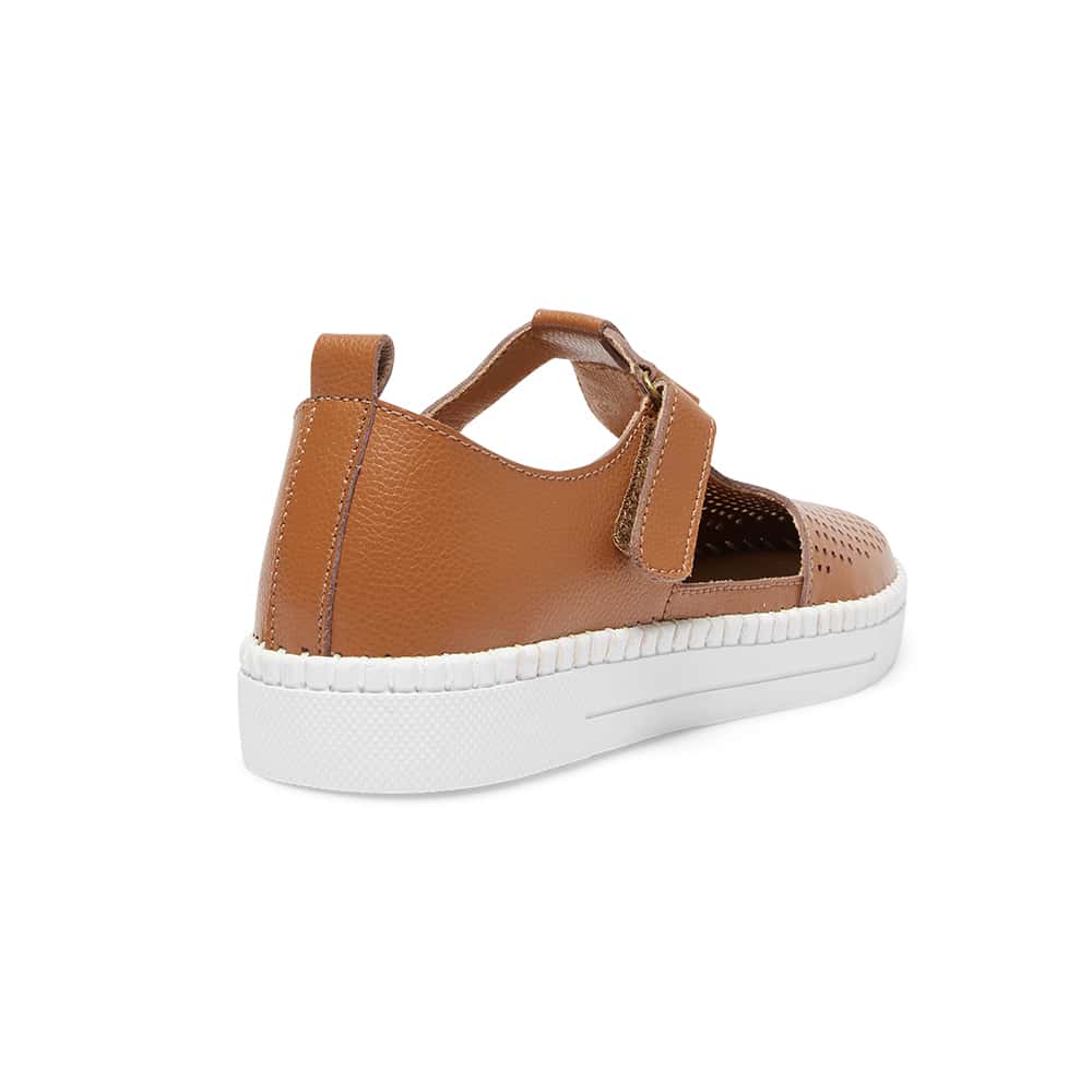 Ricky Ballet Flat in Tan Leather