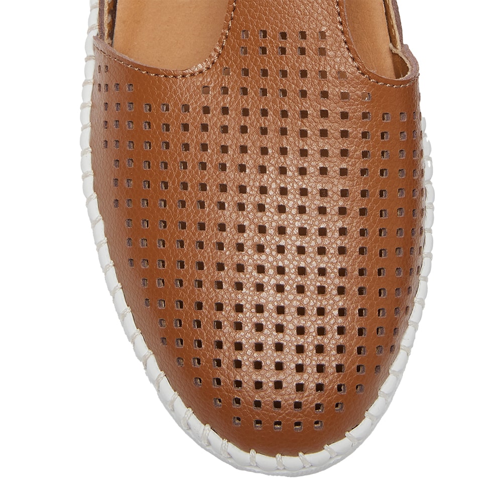 Ricky Ballet Flat in Tan Leather