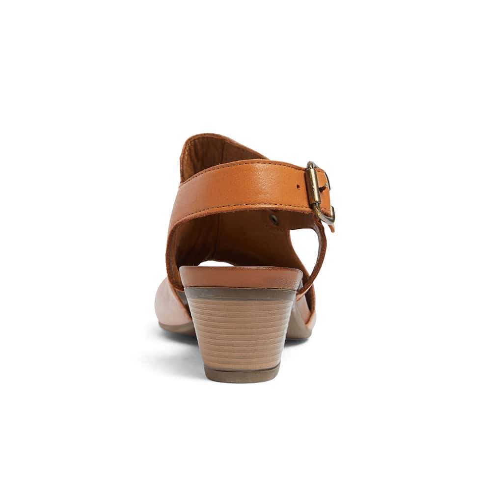 Zambia Heel in Blush And Cognac Leather