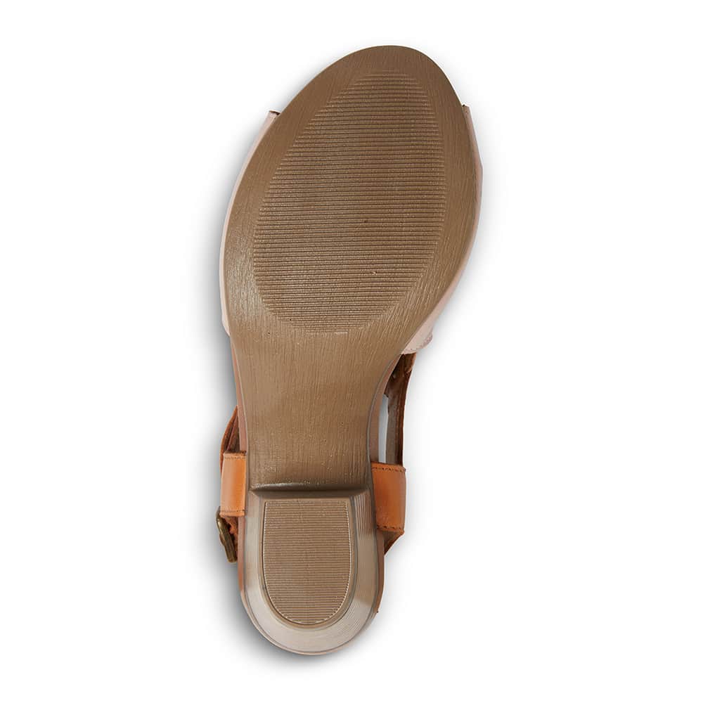 Zambia Heel in Blush And Cognac Leather