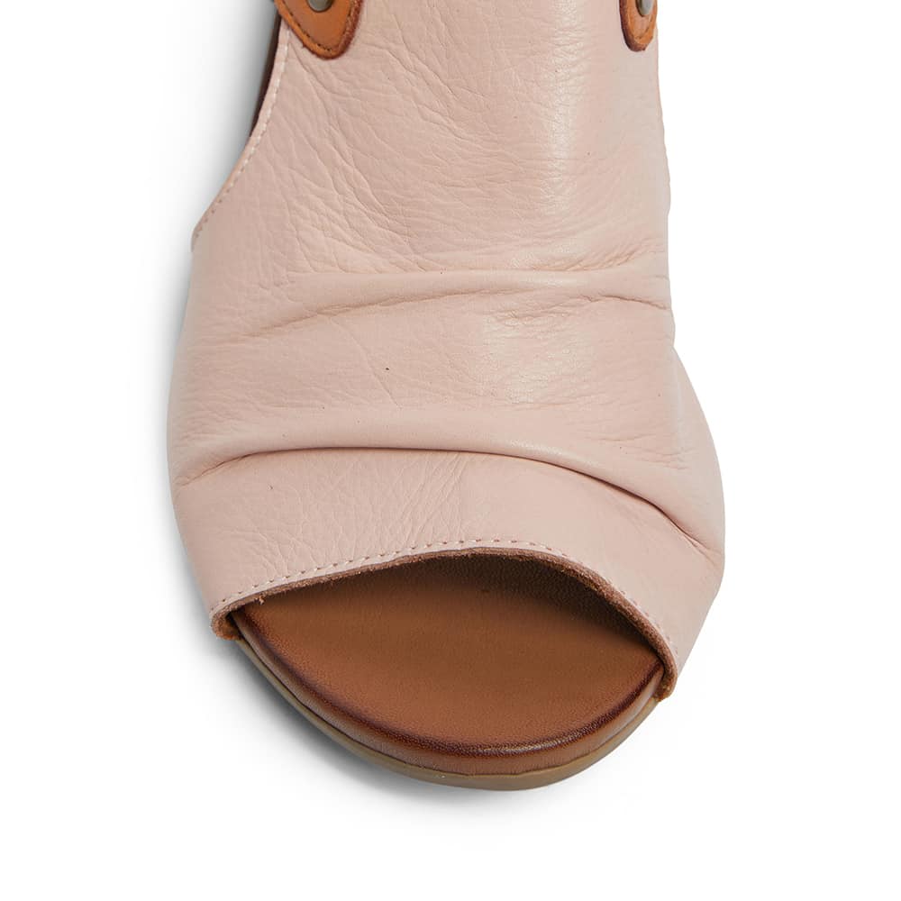 Zambia Heel in Blush And Cognac Leather