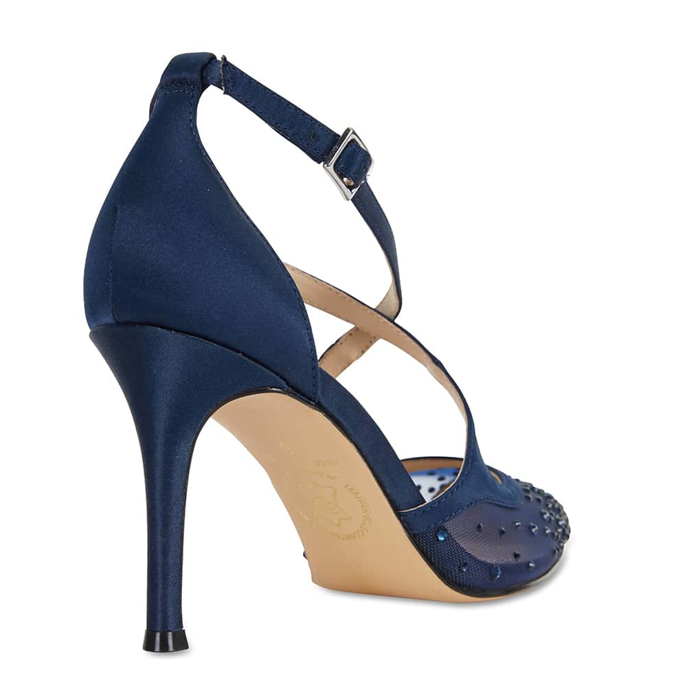 Candid Heel in Navy Satin