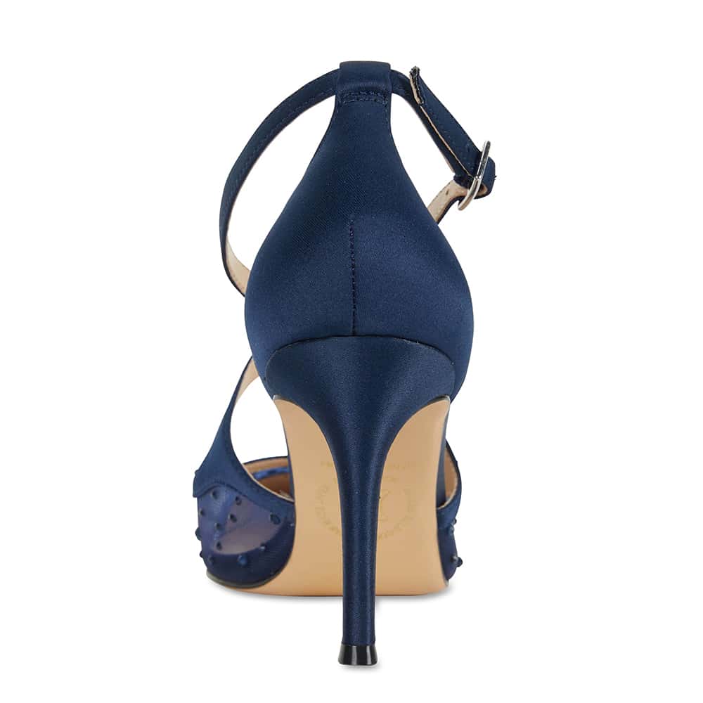 Candid Heel in Navy Satin