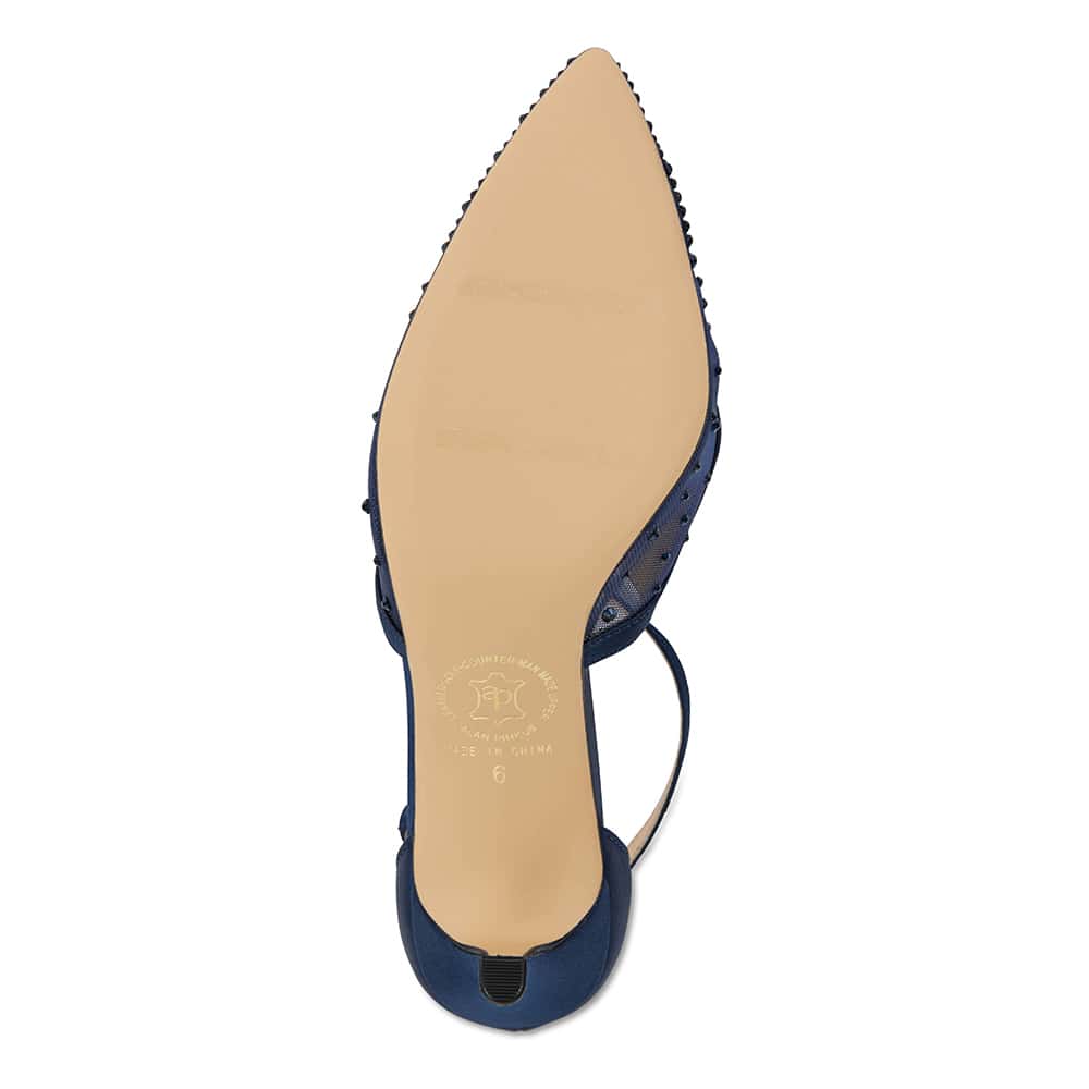 Candid Heel in Navy Satin