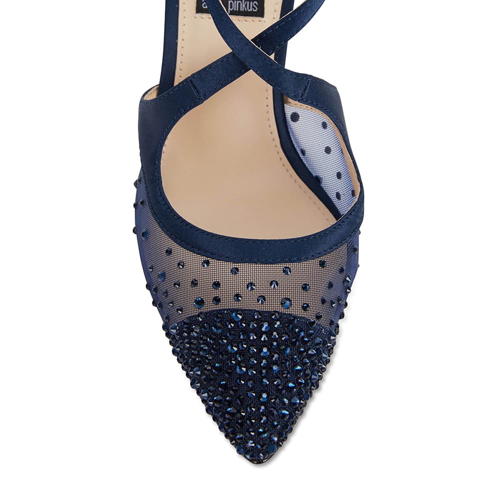 Candid Heel in Navy Satin