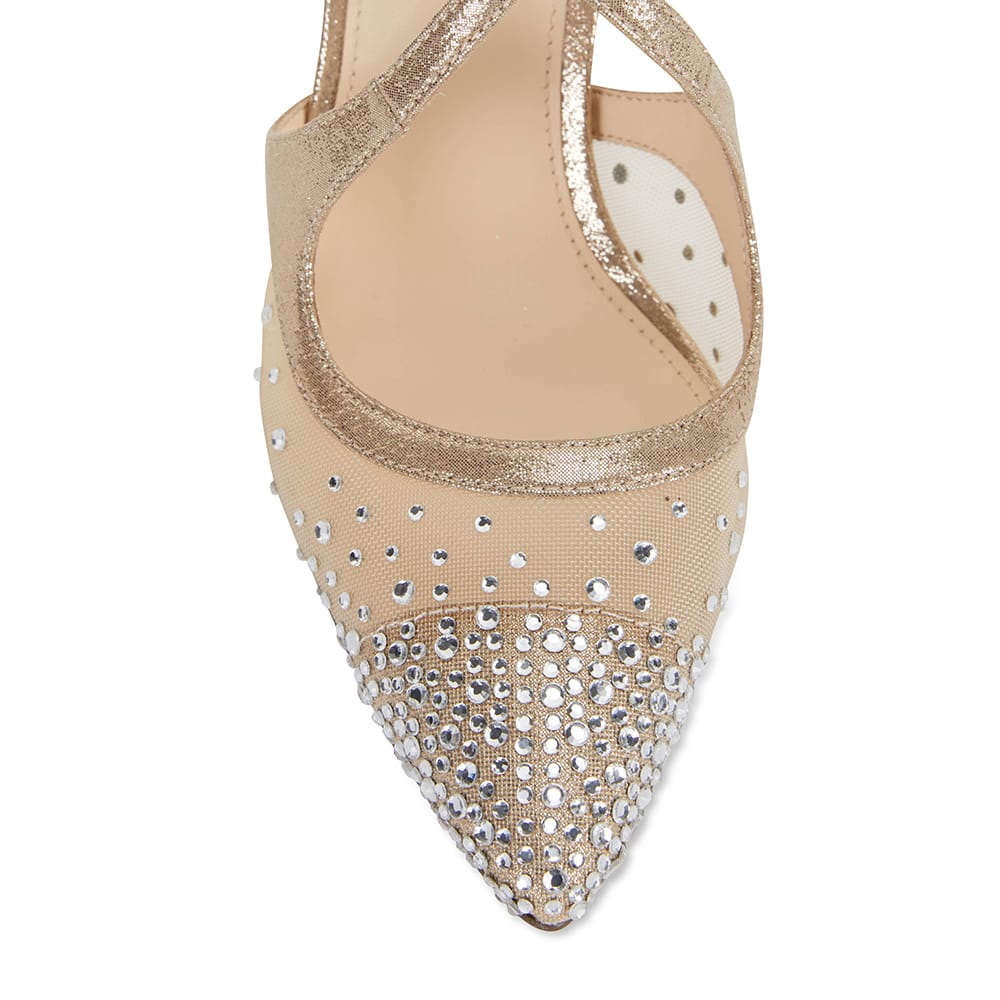 Candid Heel in Taupe Satin