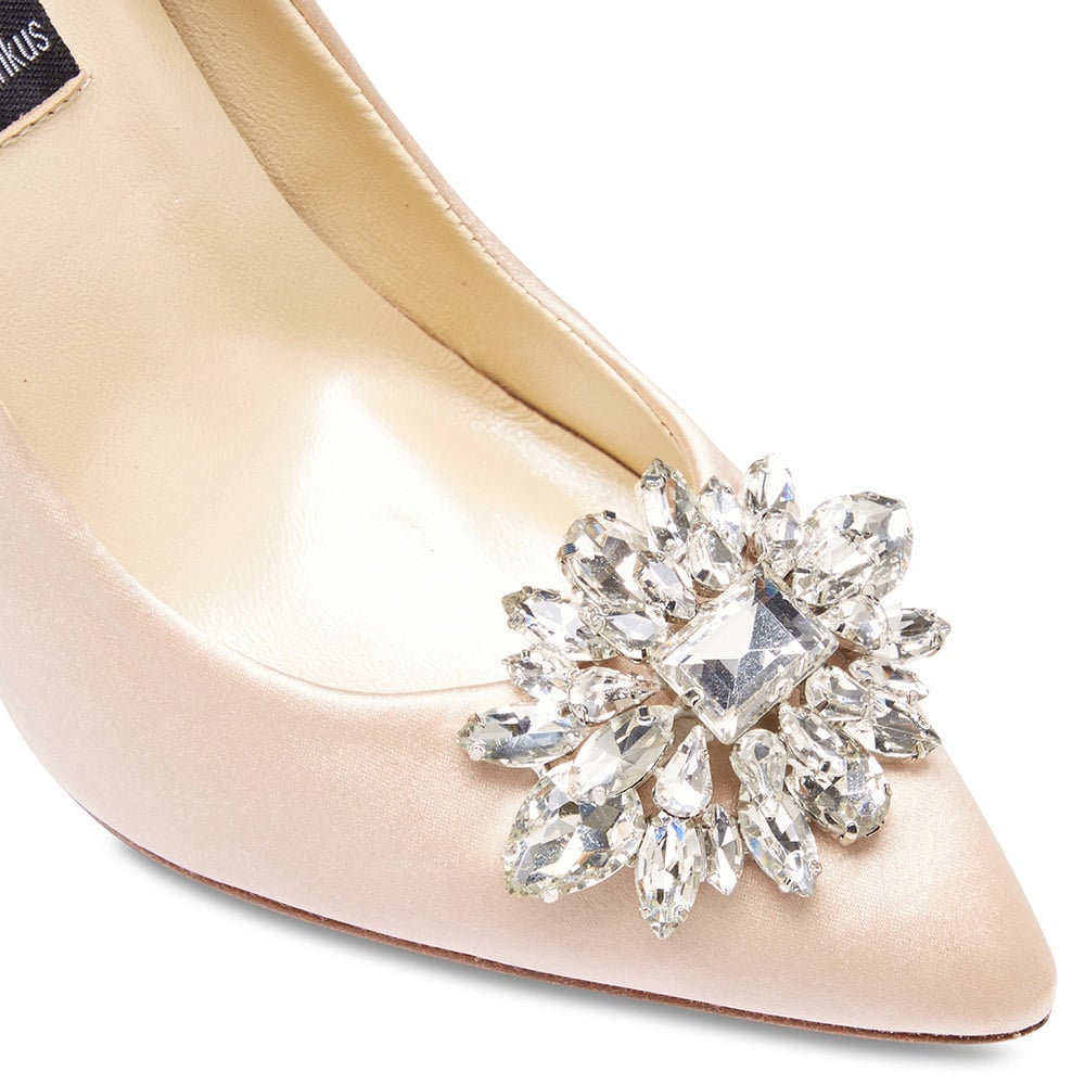 Keisha Heel in Baby Pink Satin
