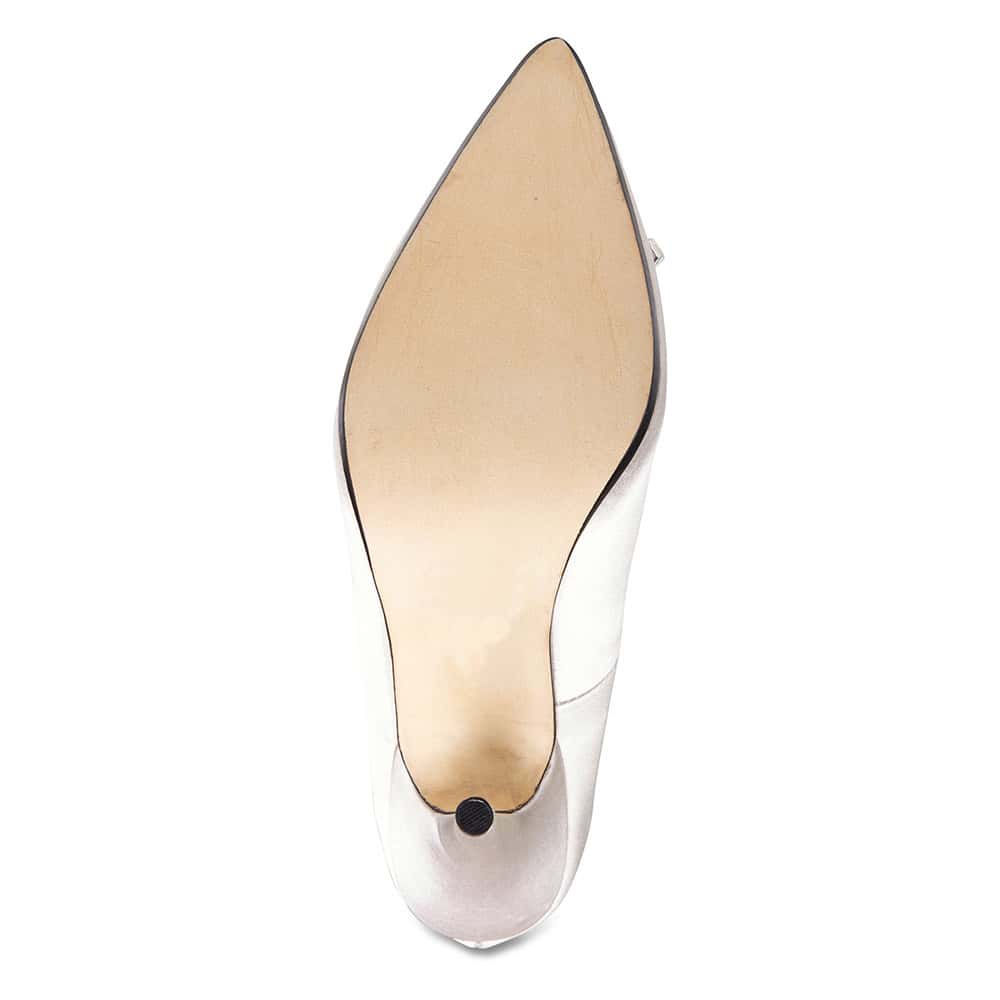 Keisha Heel in Silver Satin
