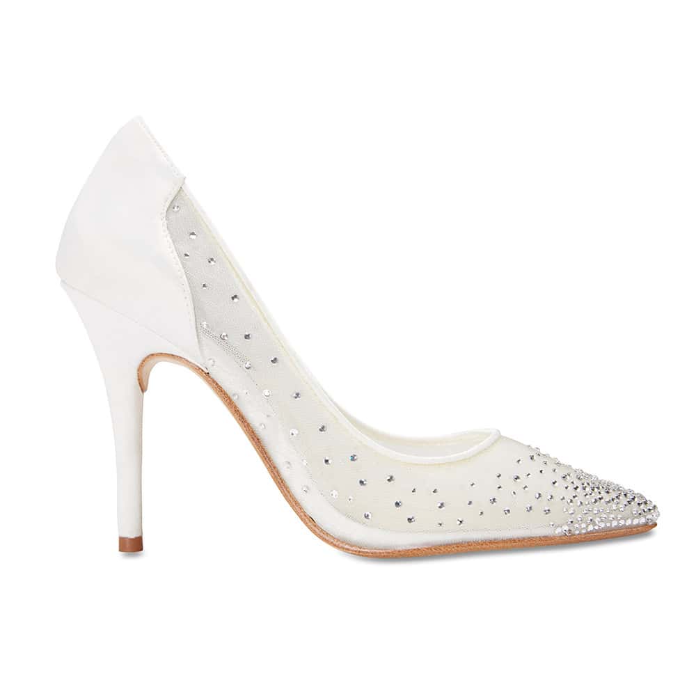 Kendra Heel in Ivory Satin