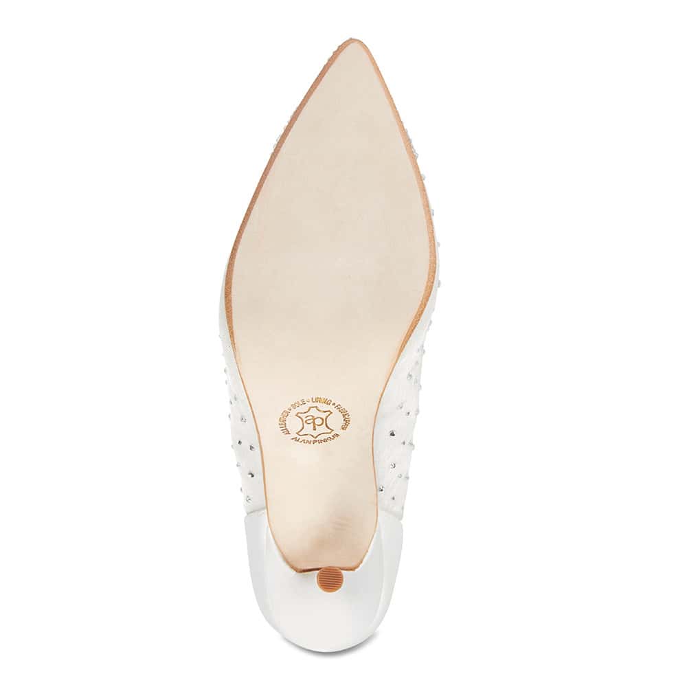Kendra Heel in Ivory Satin