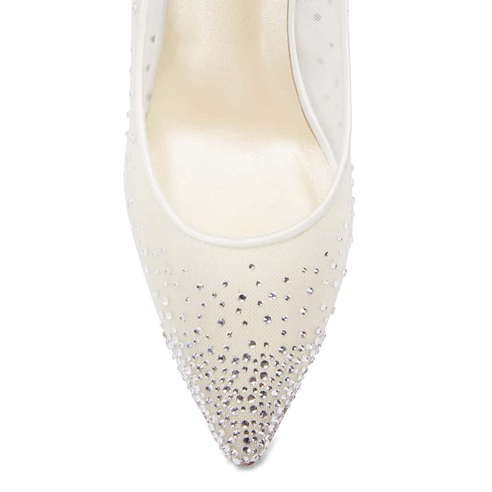 Kendra Heel in Ivory Satin