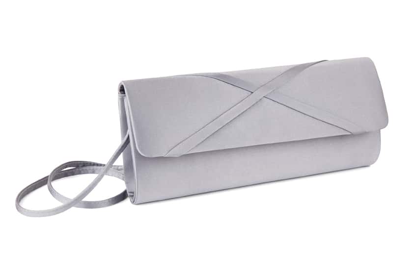 Lacy Handbag in Silver Satin