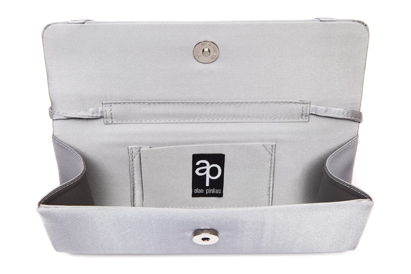 Lacy Handbag in Silver Satin