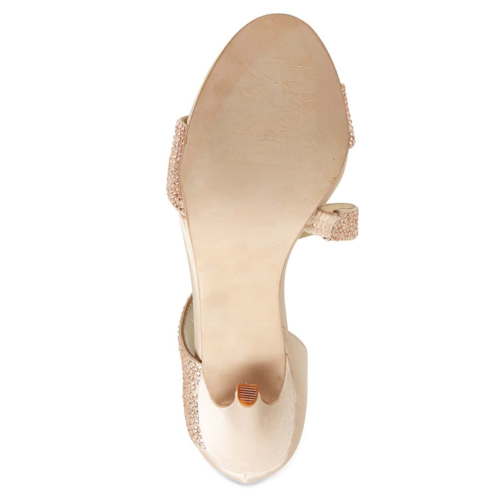 Lotus Heel in Pink Satin