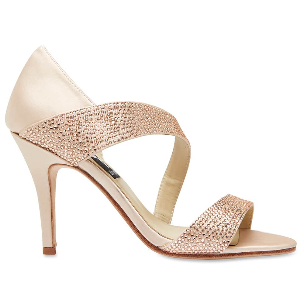 Lotus Heel in Pink Satin