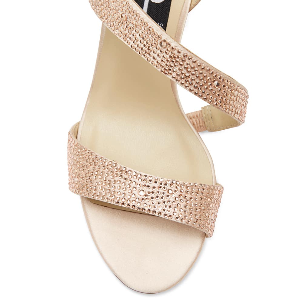 Lotus Heel in Pink Satin