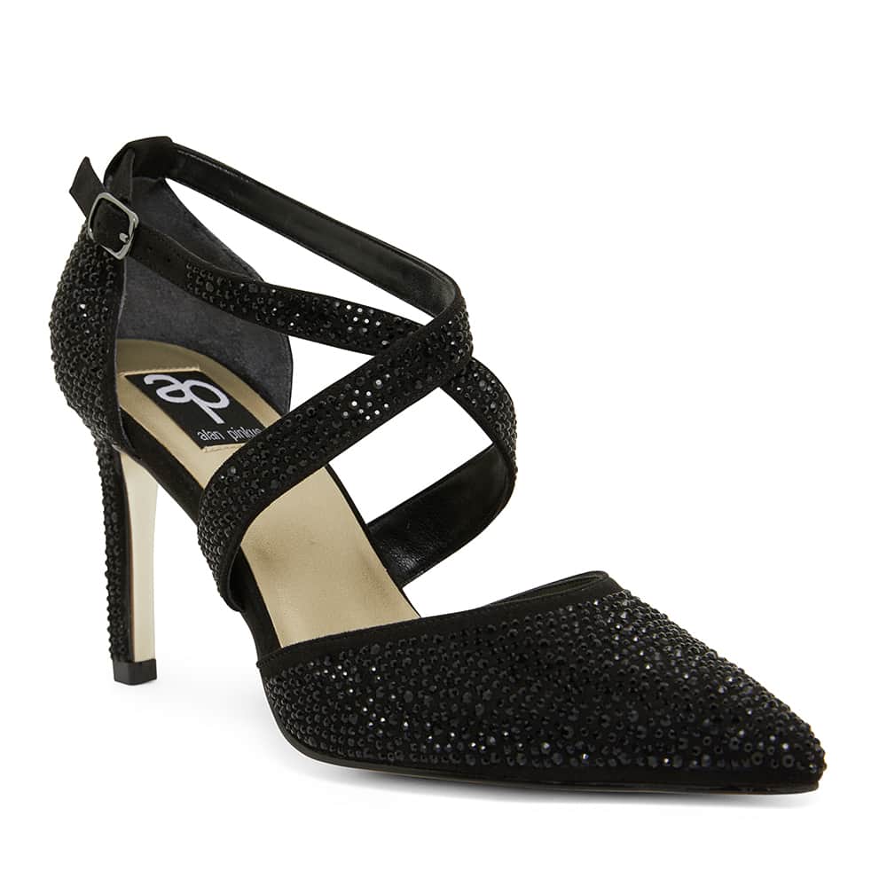 Madison Heel in Black Fabric