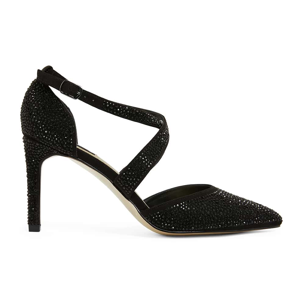 Madison Heel in Black Fabric