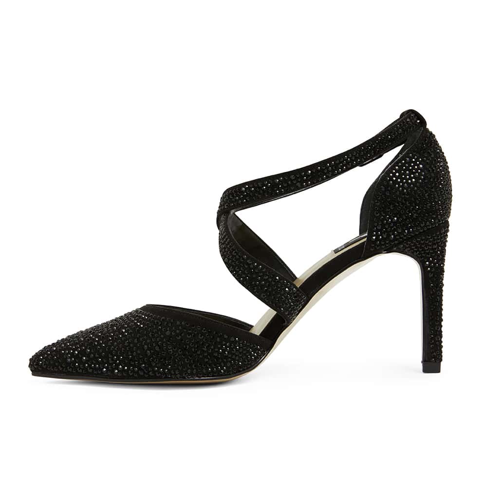 Madison Heel in Black Fabric