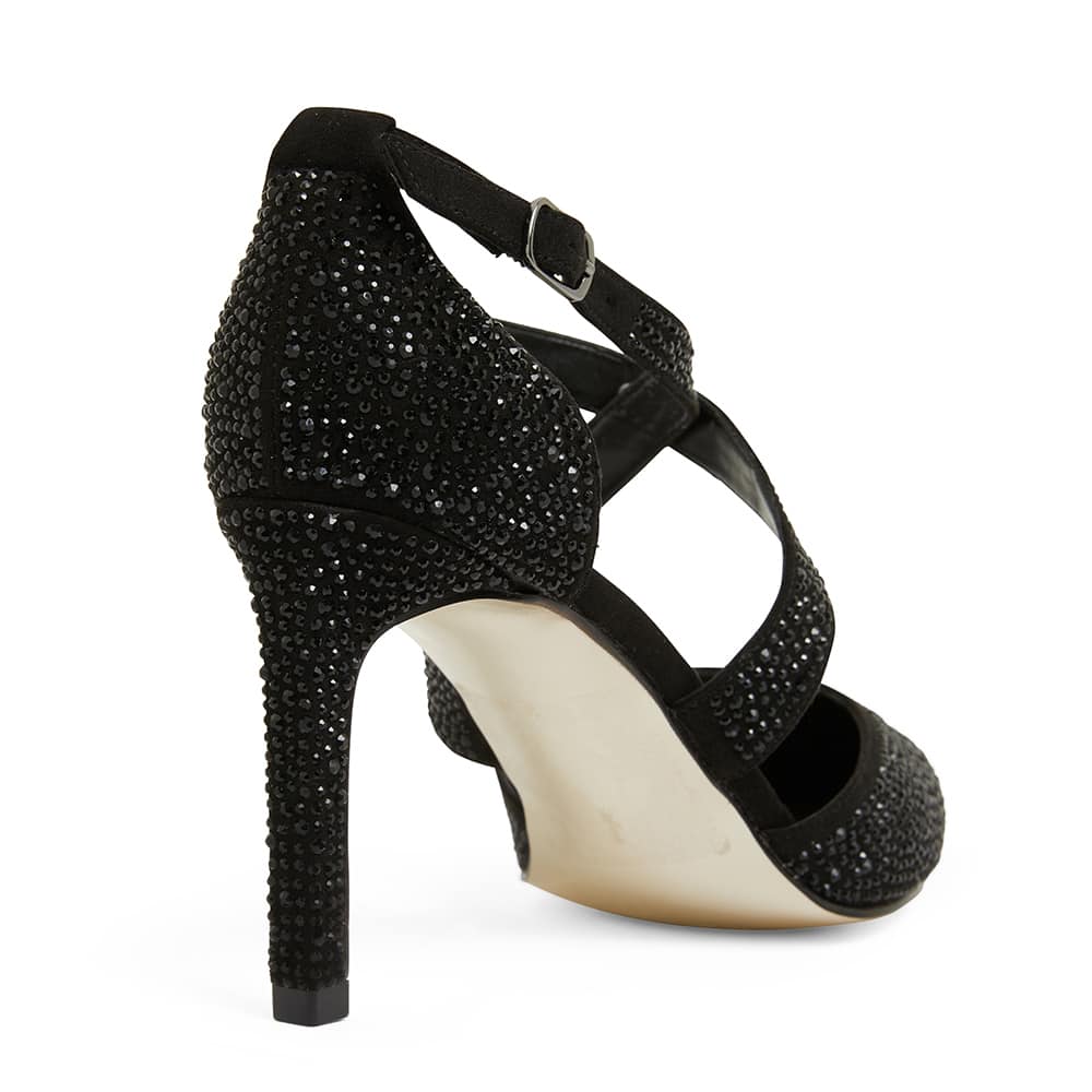 Madison Heel in Black Fabric