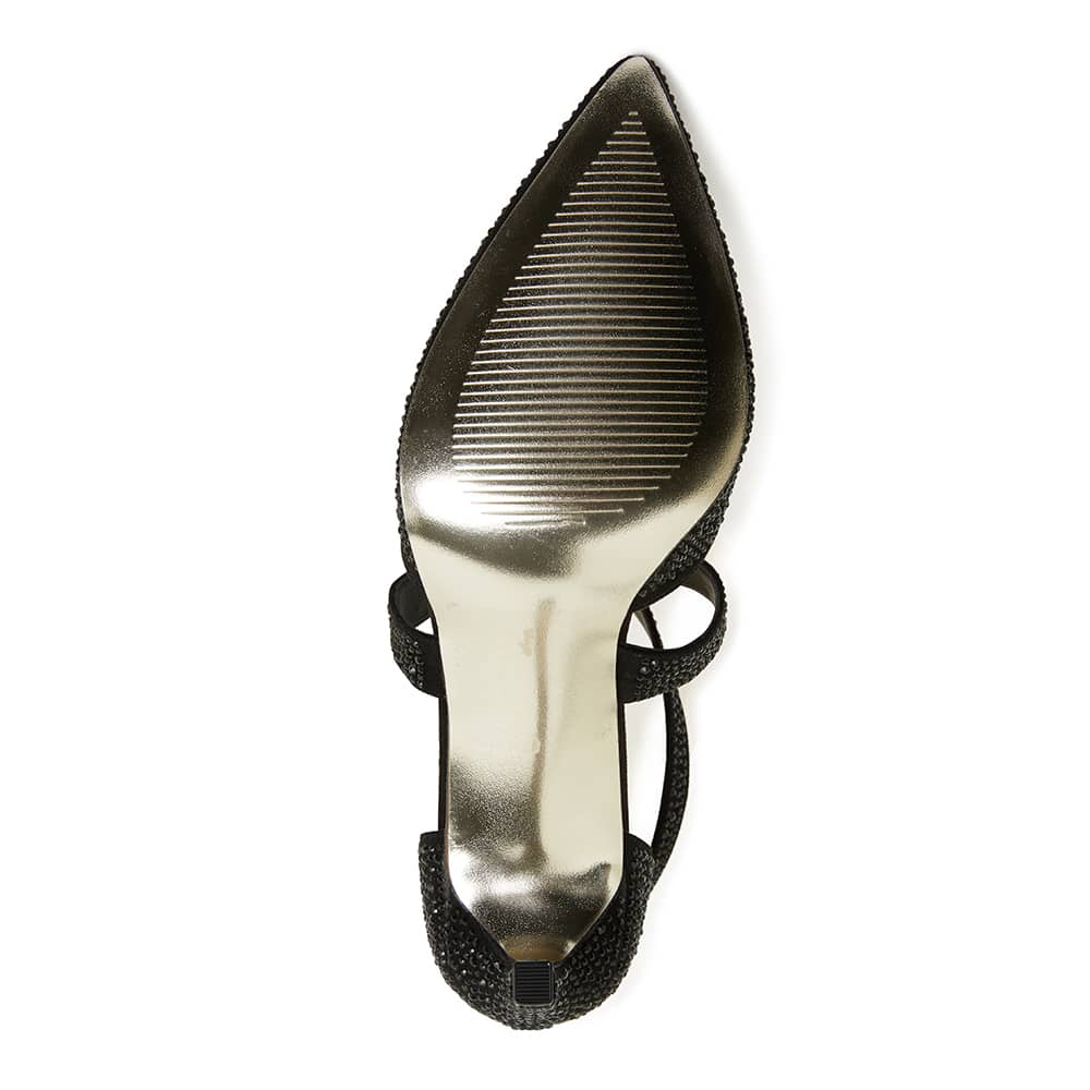 Madison Heel in Black Fabric