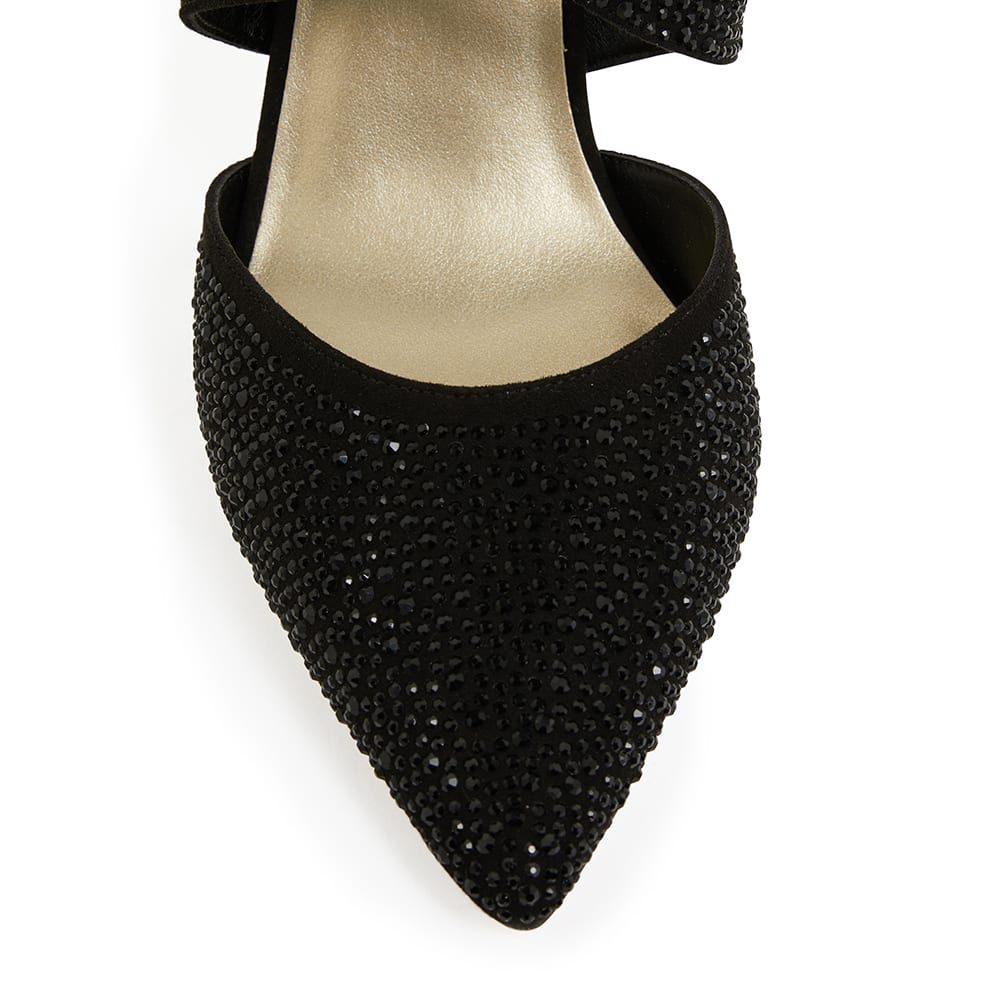 Madison Heel in Black Fabric