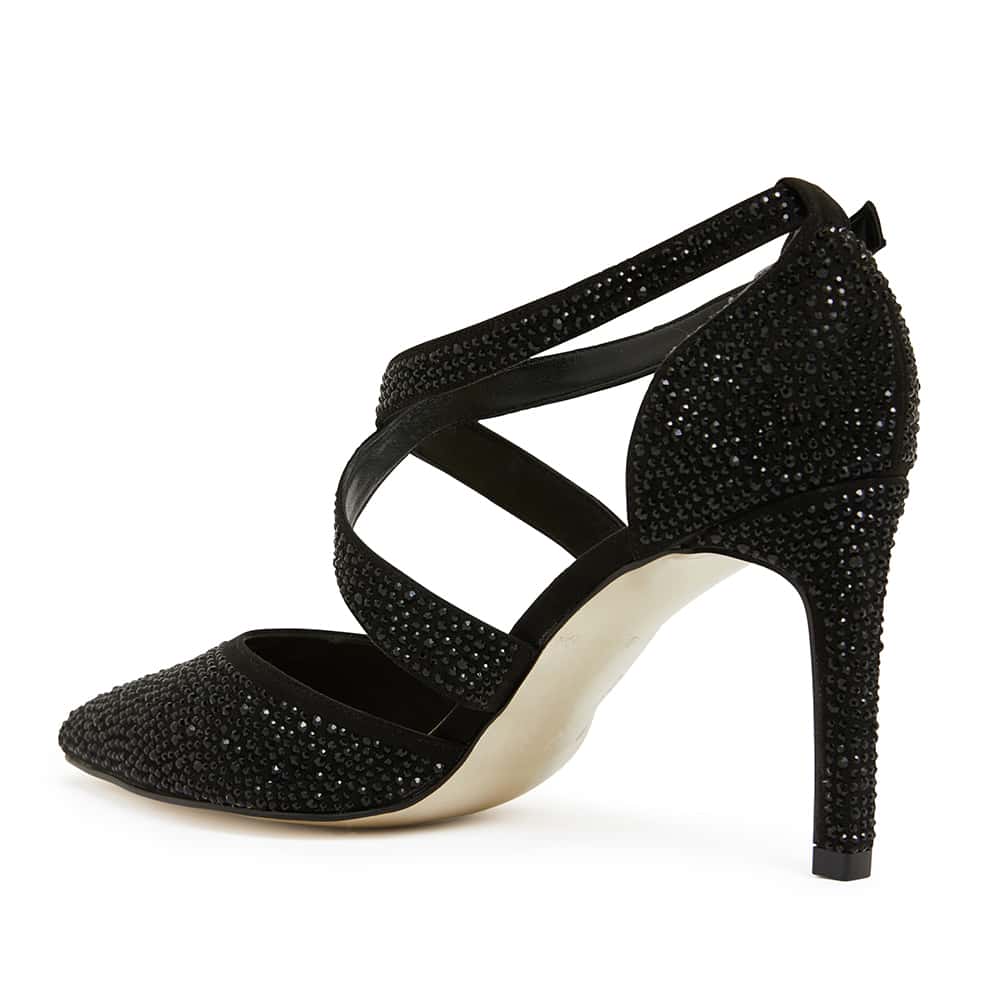 Madison Heel in Black Fabric