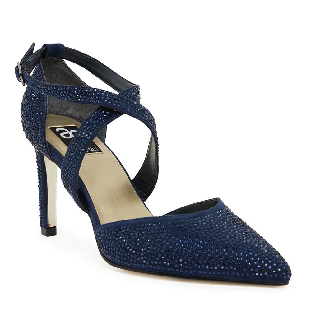 Madison Heel in Navy Fabric