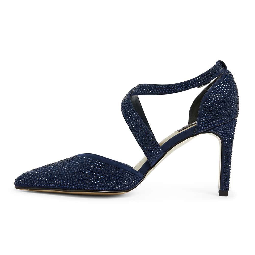 Madison Heel in Navy Fabric