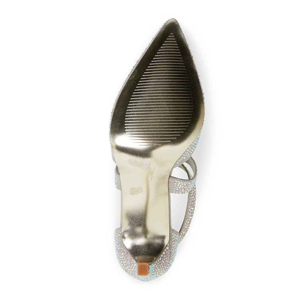Madison Heel in Silver Fabric