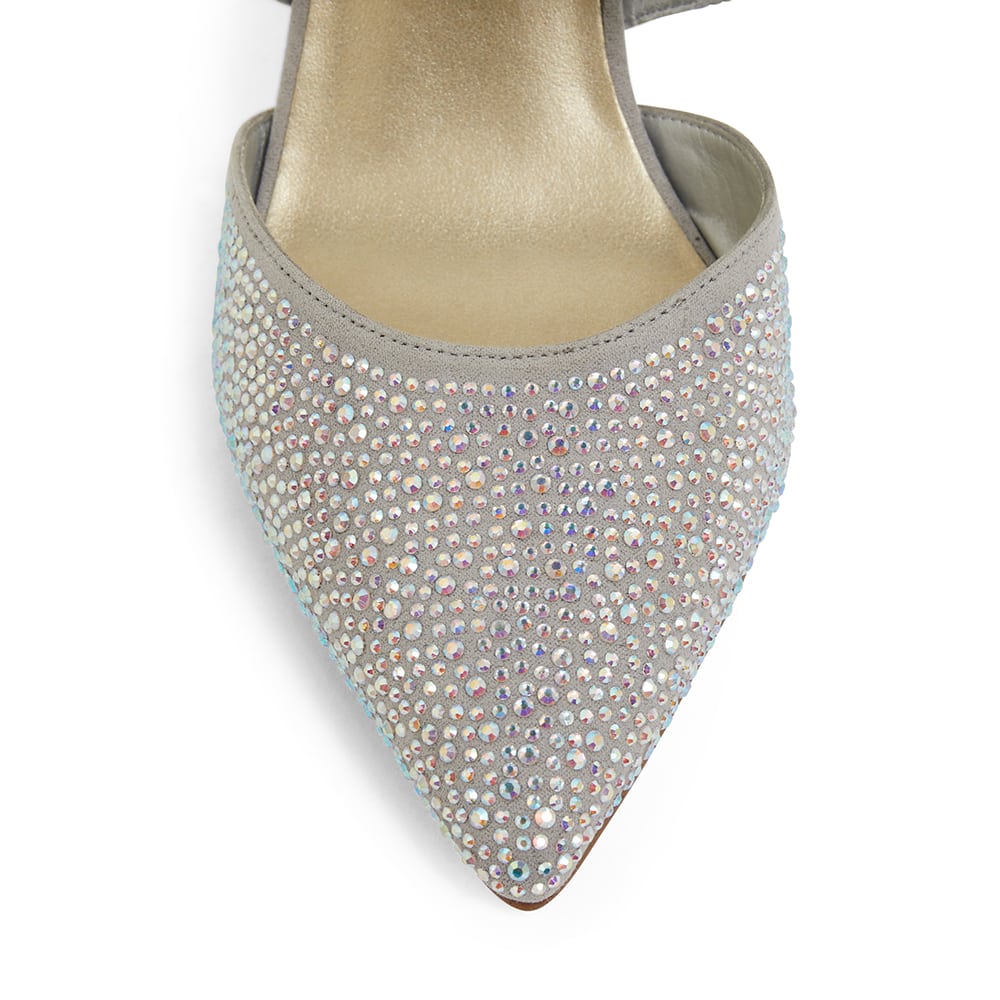 Madison Heel in Silver Fabric
