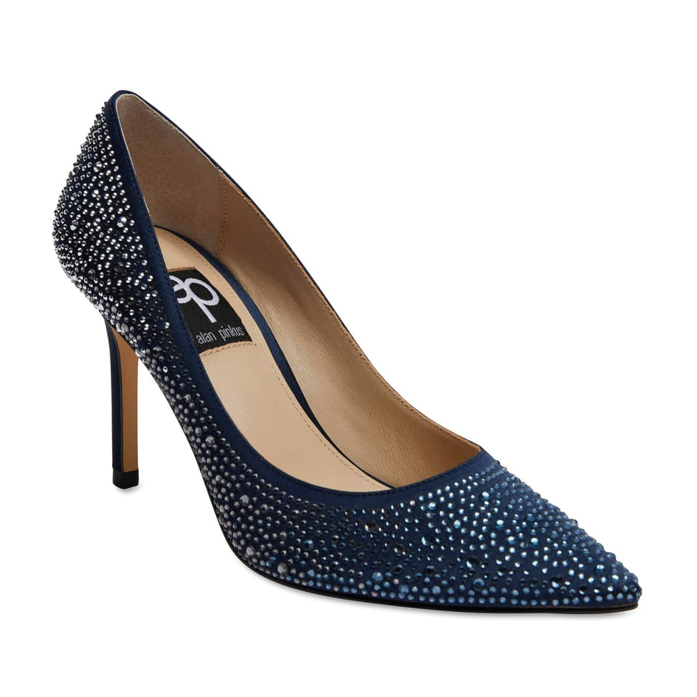 Nickie Heel in Navy Satin
