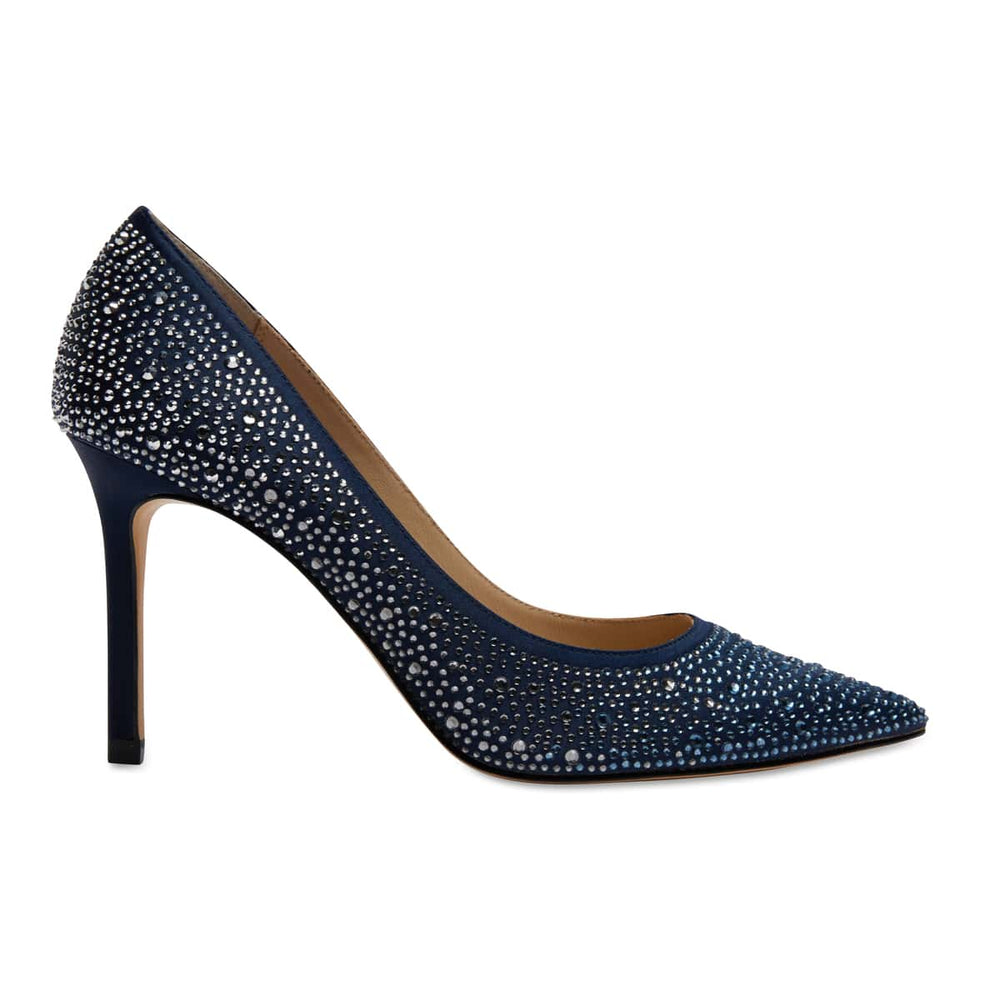 Nickie Heel in Navy Satin