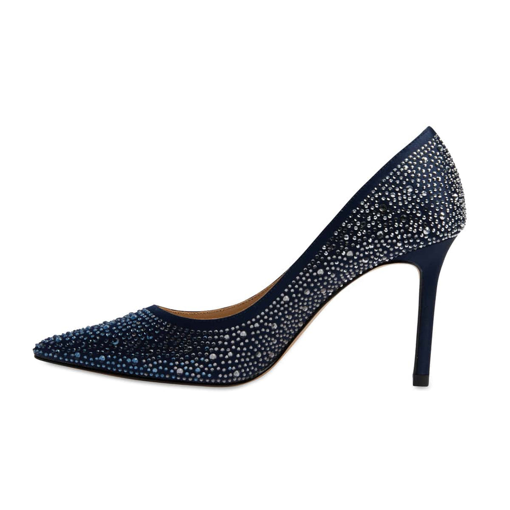 Nickie Heel in Navy Satin