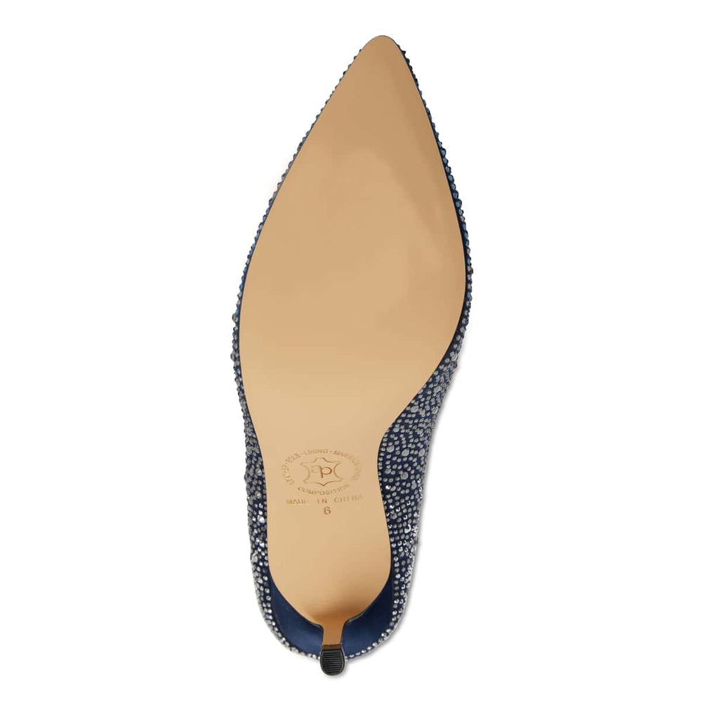 Nickie Heel in Navy Satin