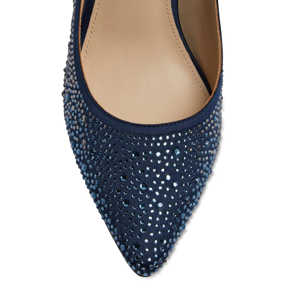 Nickie Heel in Navy Satin