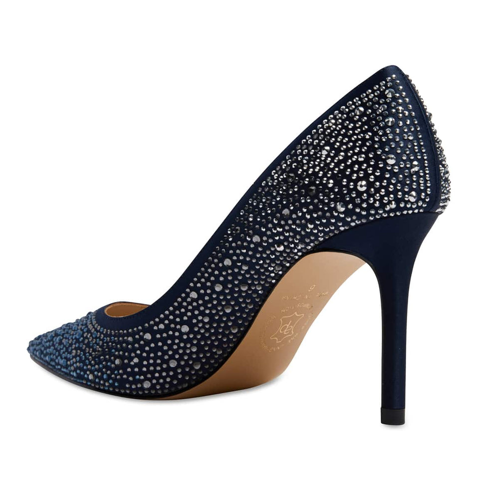 Nickie Heel in Navy Satin