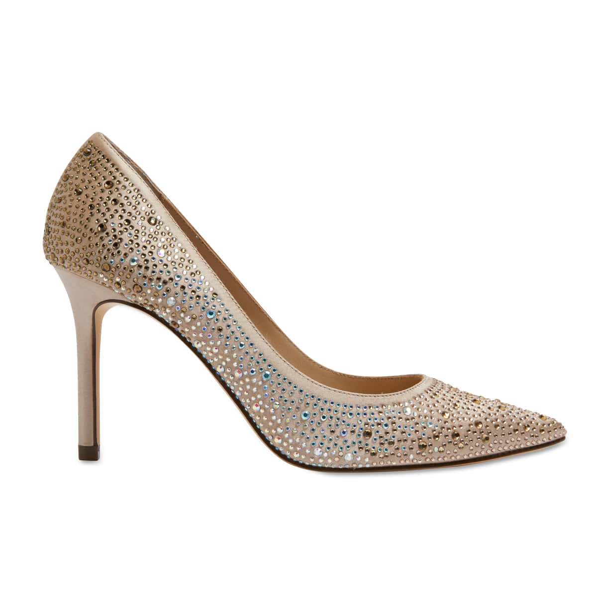 Nickie Heel in Taupe Satin