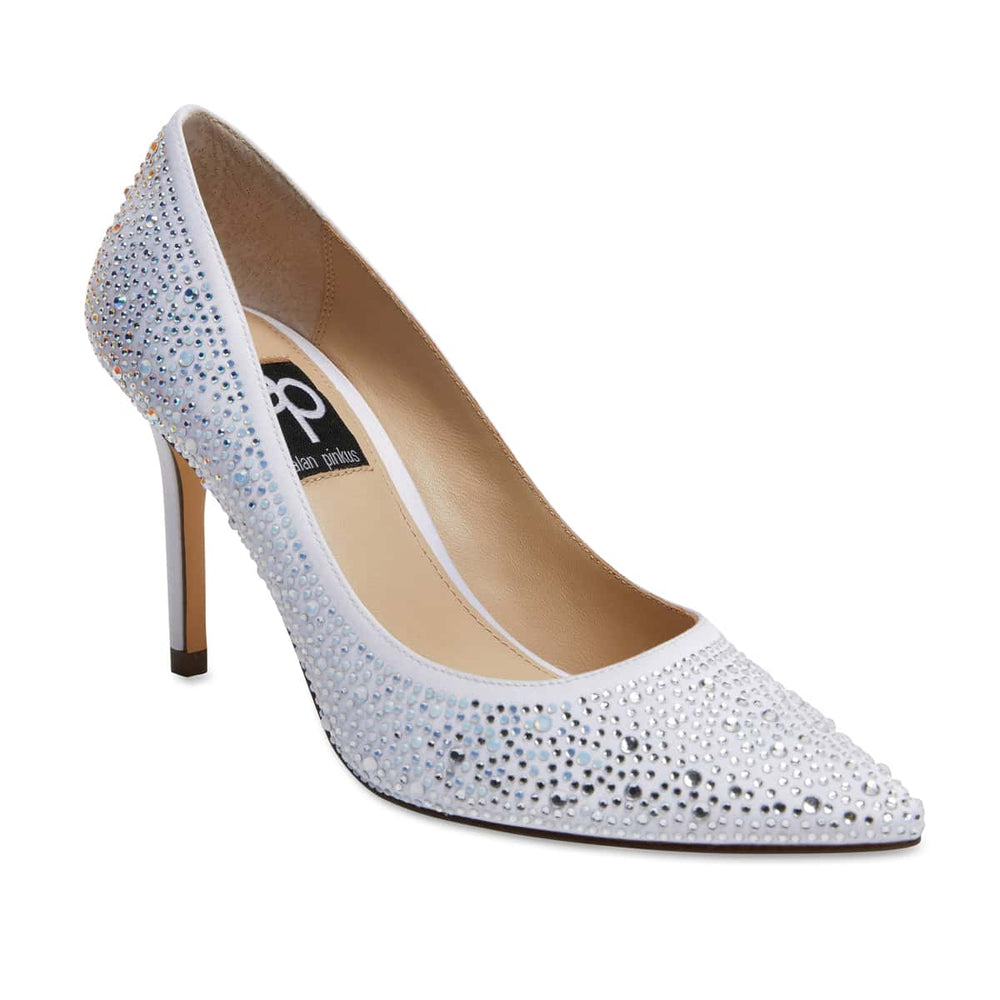 Nickie Heel in White Satin