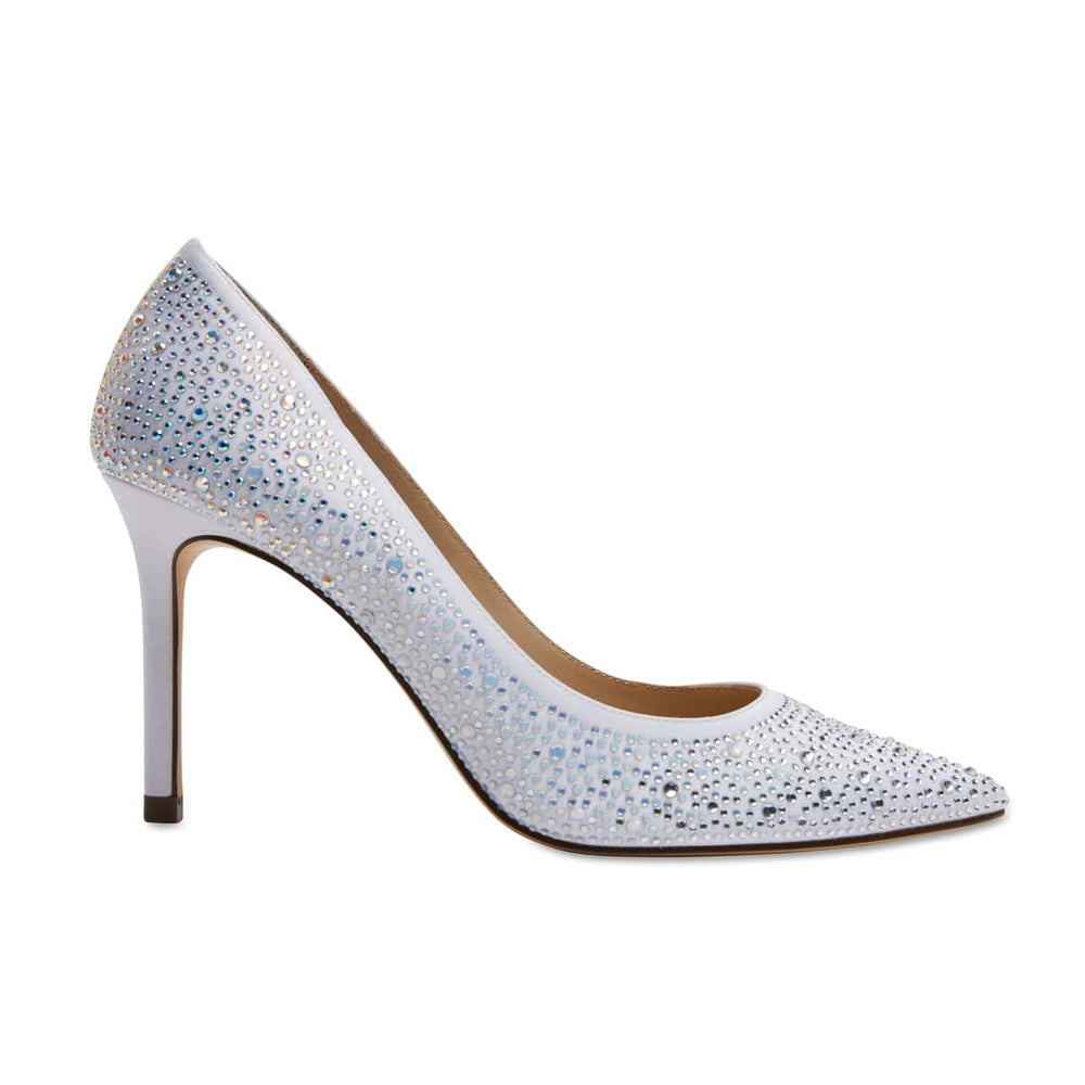 Nickie Heel in White Satin