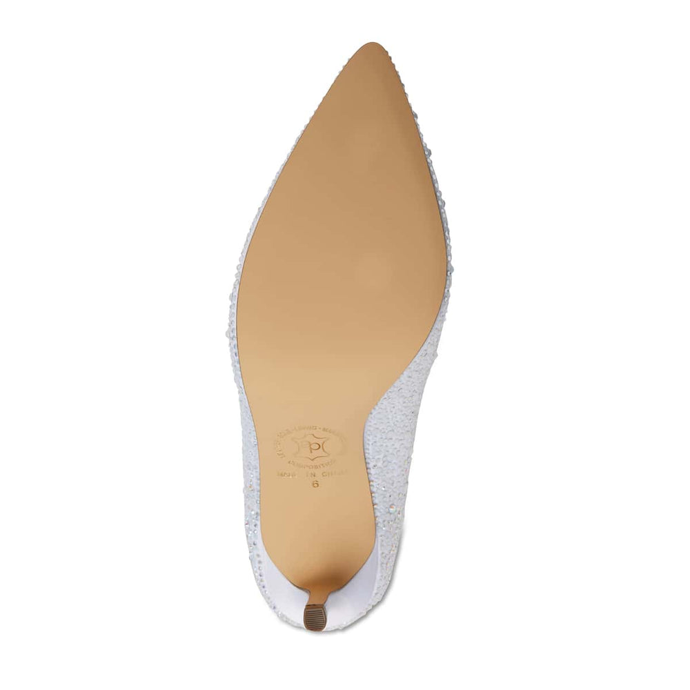 Nickie Heel in White Satin