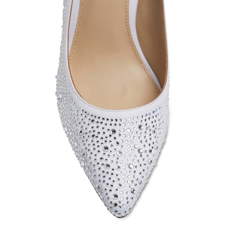 Nickie Heel in White Satin