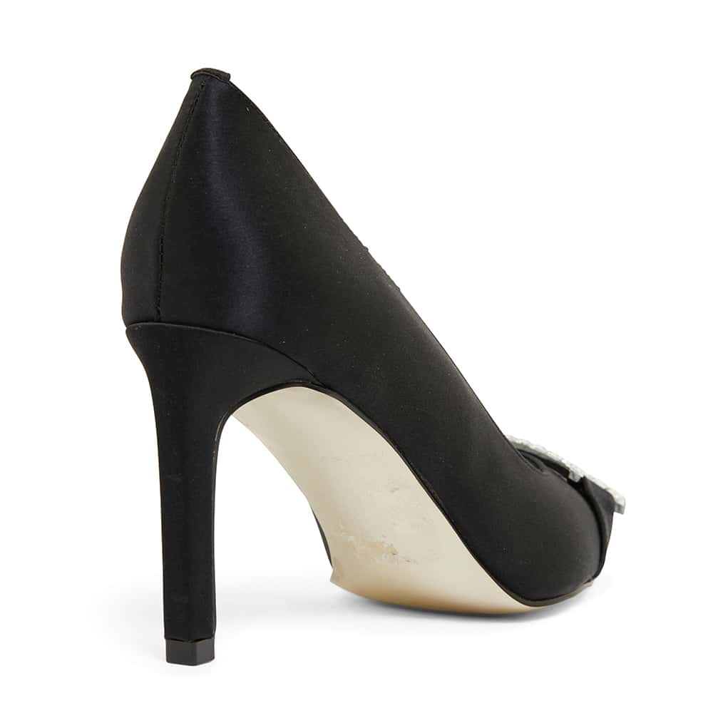 Ruby Heel in Black Satin