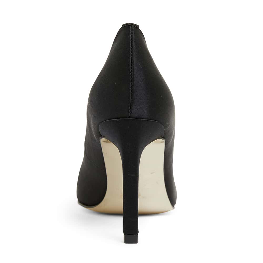 Ruby Heel in Black Satin