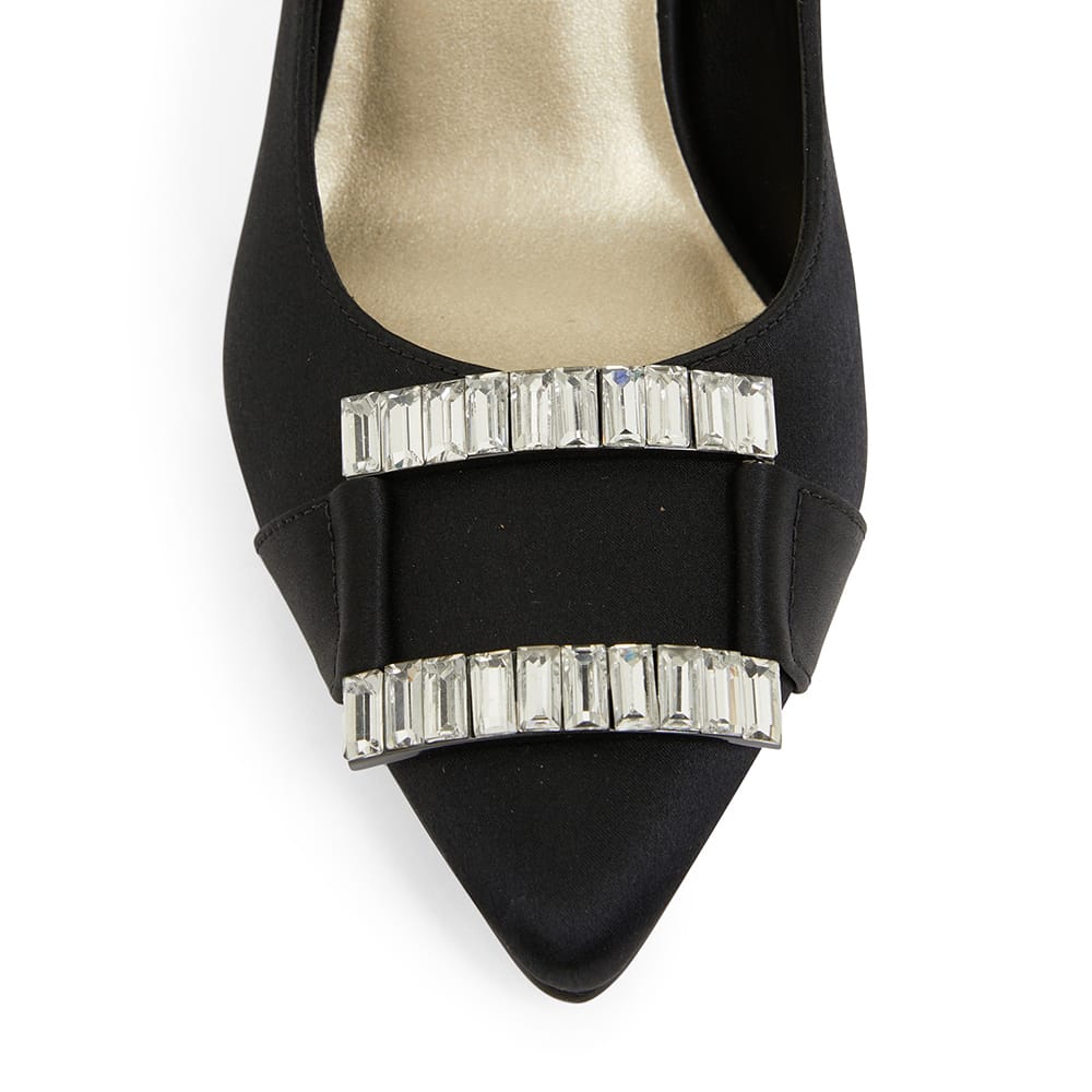 Ruby Heel in Black Satin