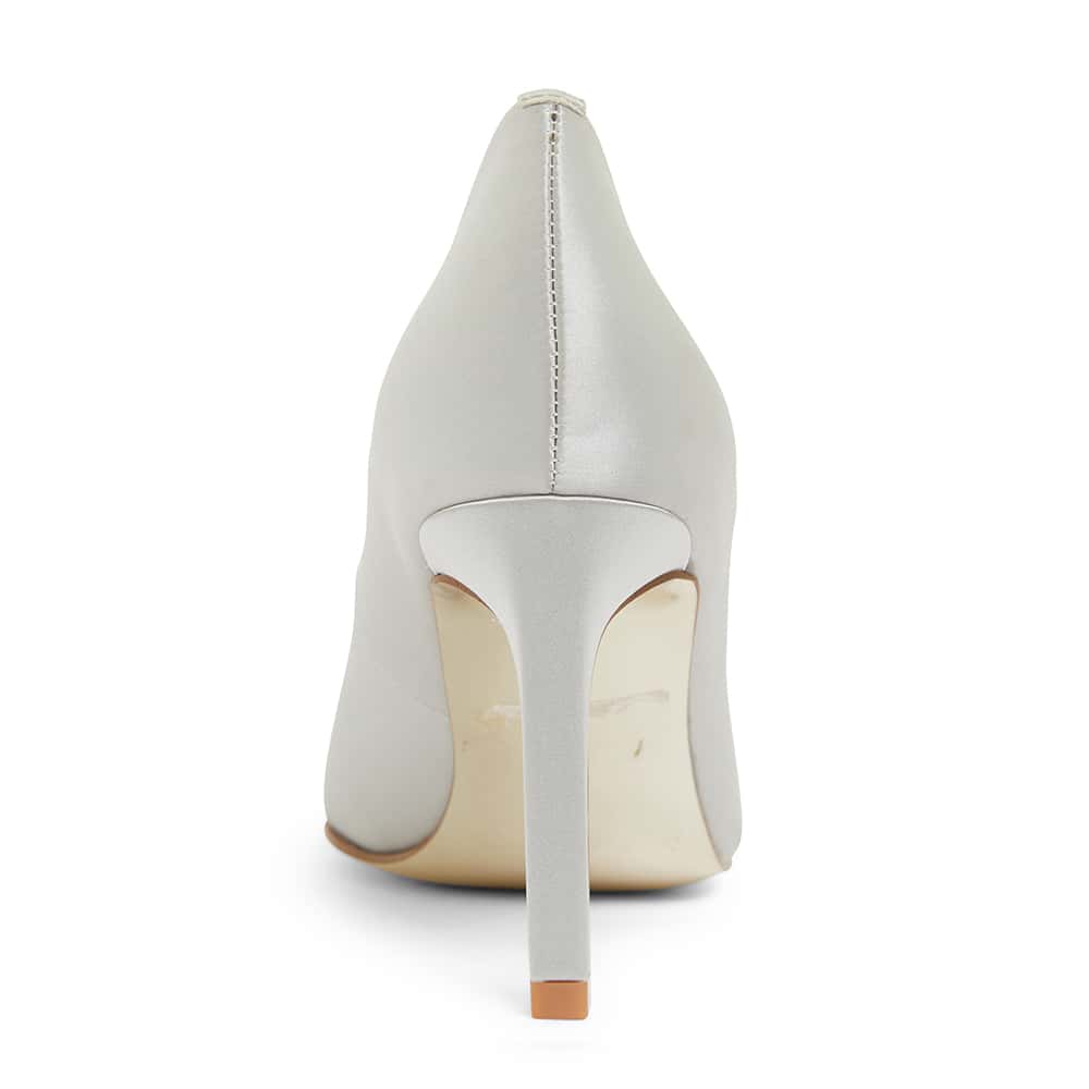 Ruby Heel in Silver Satin
