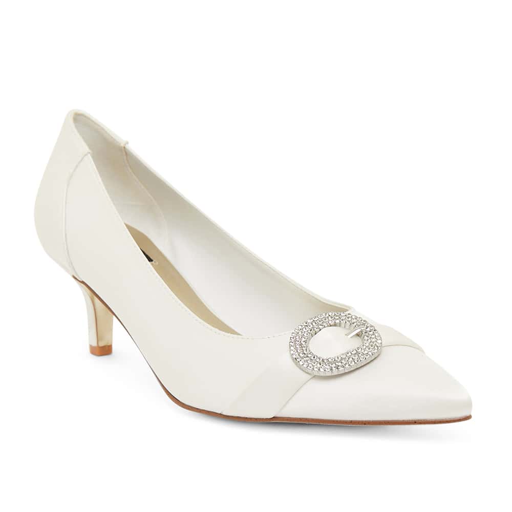 Tina Heel in Ivory Fabric